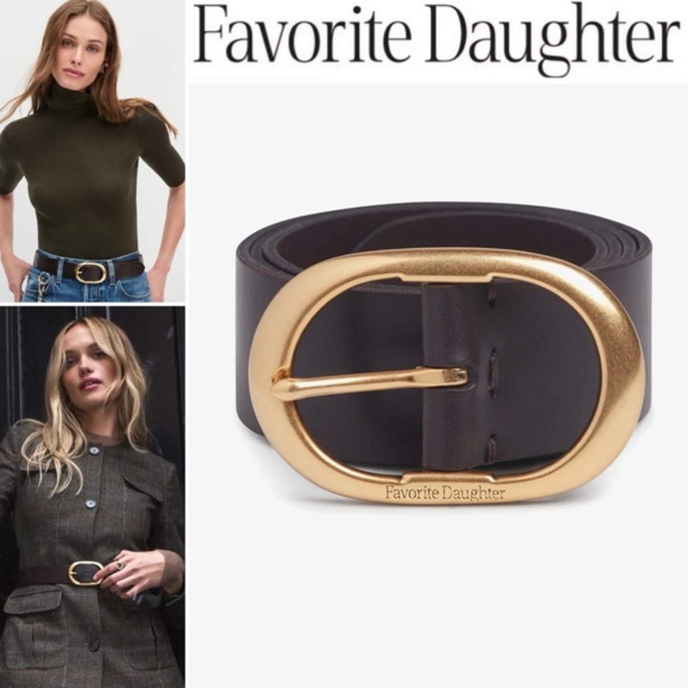 Favorite Daughter The Jean Gold and Brown Belt Brown Sz XS NWT $148